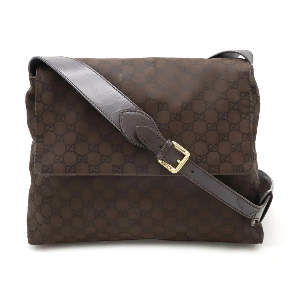 Gucci GG Messenger Crossbody Leather Dark Brown